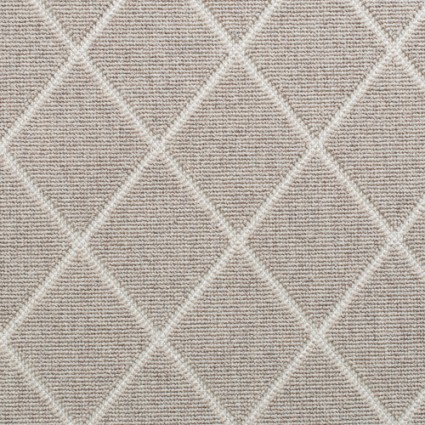 The Carpet Workroom beige with white diamond pattern carpet sample