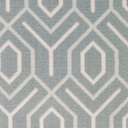The Carpet Workroom light blue and white carpet sample diamond pattern