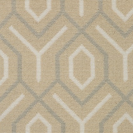 The Carpet Workroom Beige, Gray and white carpet sample diamond pattern