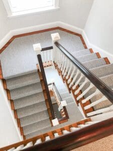Marcie Granite animal print carpet wilton wool custom stair runner The Carpet Workroom