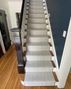 Naturally Grey herringbone flat woven wool product on sale with The Carpet Workroom