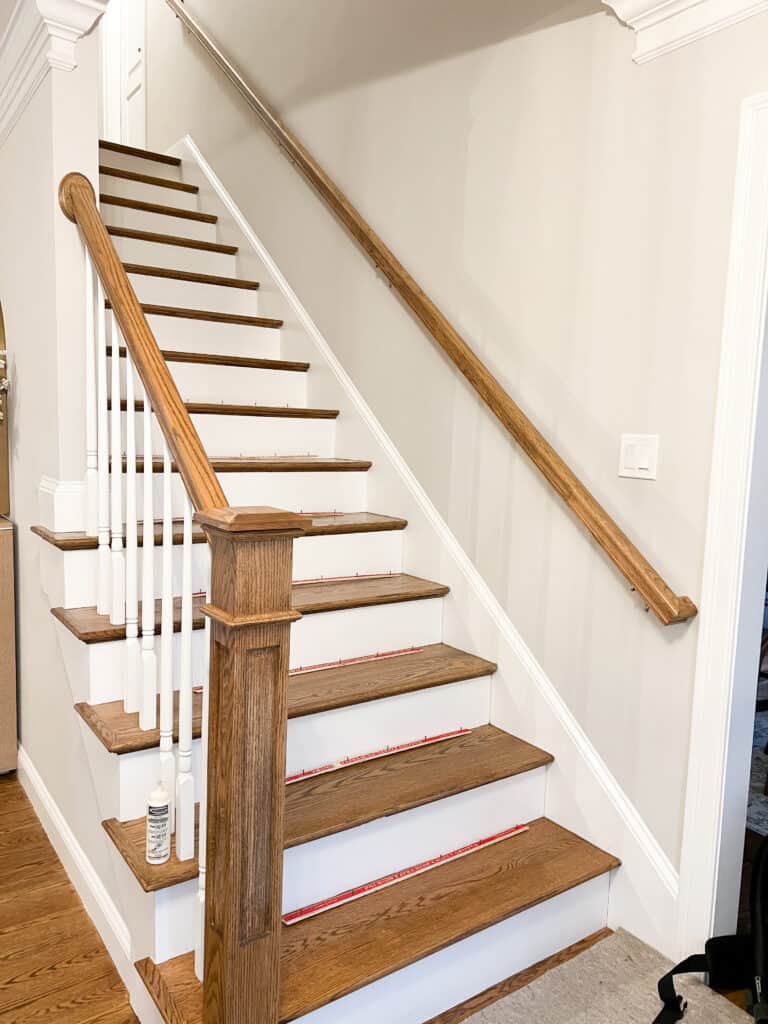 staircase without a stair runner