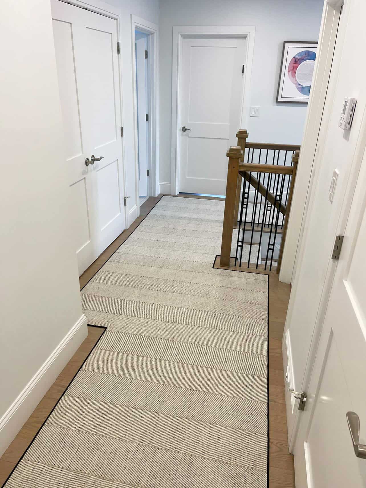Cut to Fit connected hallway and stair runner