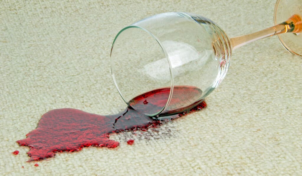 Red wine carpet stain