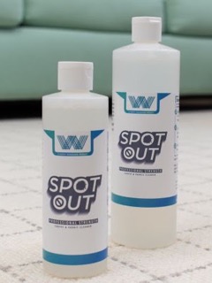 Two different-sized bottles of SpotOut, the Carpet stain remover