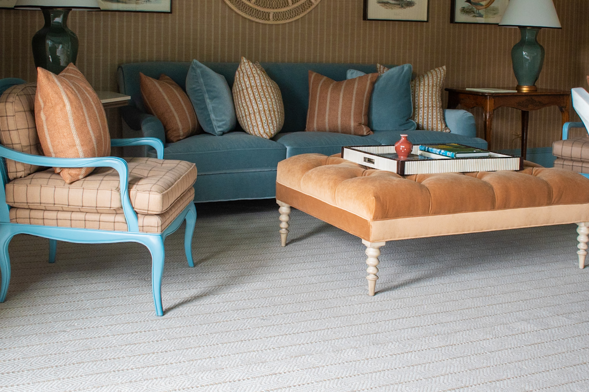 Living room with a custom area rug